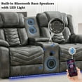 thumbnail image 6 of Power Zero Gravity Recliner Sofa with Wireless Charger,USB/Type C Ports,LED Light,Cup Holder,Dual Recliners,Faux Leather Electric Reclining Couch,for Living Room 3 Seater Gray, 6 of 8