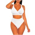 thumbnail image 2 of Bikini cómodo para mujer, conjunto sólido, traje de baño de dos piezas con sujetador relleno, traje de baño, ropa de playa OAVQHLG3B Store  lin121212, 2 of 4