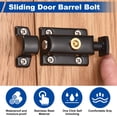 thumbnail image 3 of Pasador de cierre de resorte Uxcell, 3.3 x 1.2 pulgadas, cerrojo deslizante de acero inoxidable para puerta de seguridad con tornillos para puertas interiores de inodoro y armarios, plata, 3 of 7