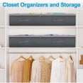 thumbnail image 5 of 4-Pack 90L Large Foldable Under Bed Storage Containers, Clear Transparent Top & Secure Lid Dustproof Storage Bins,Grey Breathable Closet Organizers for Clothes, Blankets, Pillows, Shoes, 5 of 7