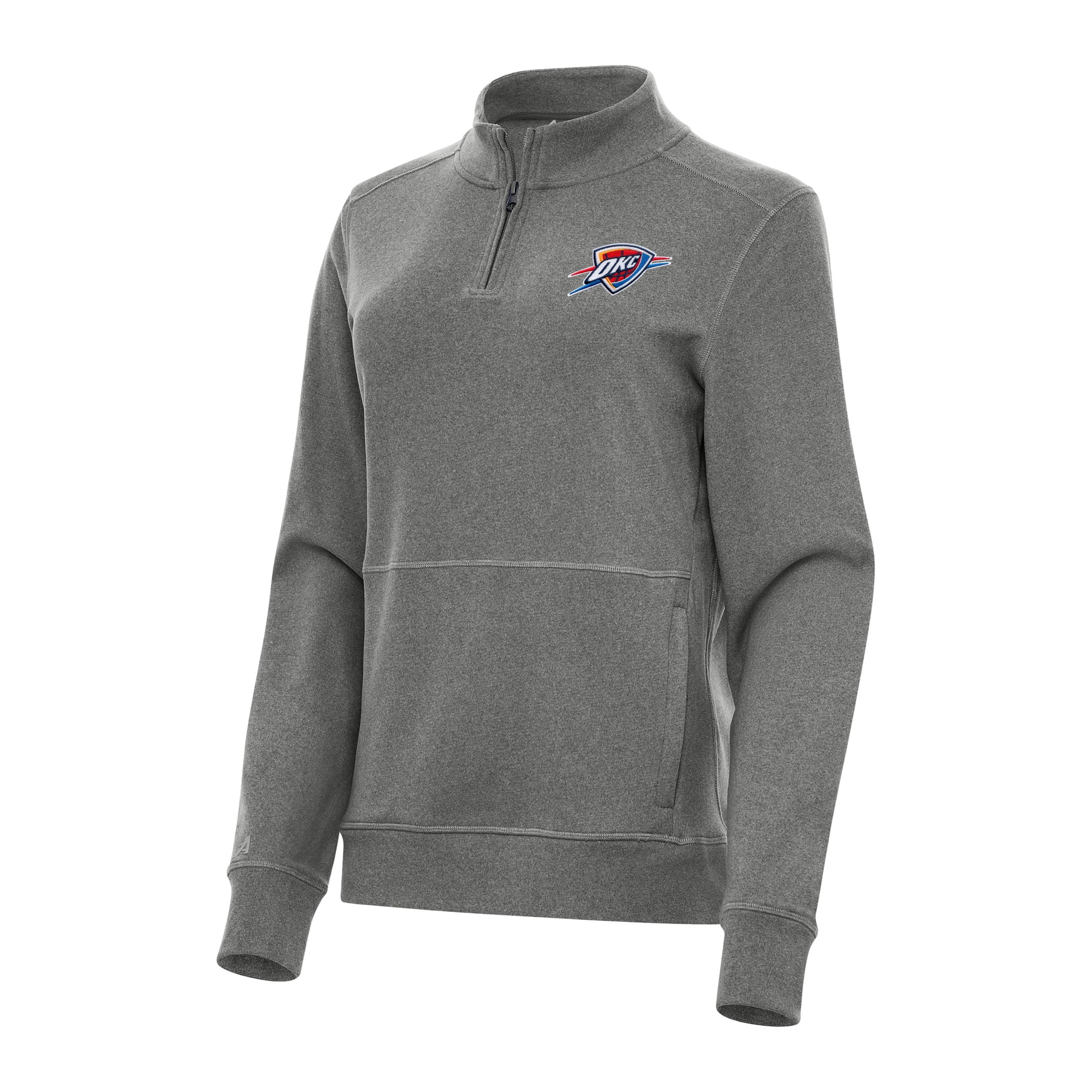 Women's Antigua Olive Oklahoma City Thunder Crush Quarter-Zip