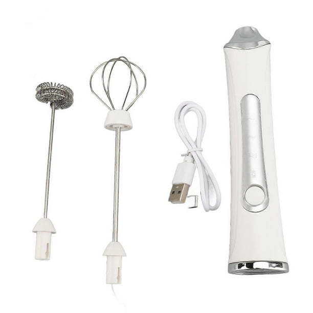 USB Rechargeable Electric Milk Frother, 3 Speeds, Stainless Steel, Quiet, Portable, for Coffee, Eggs, Drinks