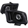 thumbnail image 1 of SpecD Tuning LHP-MST05JM-RS 05-09 Ford Mustang Retro Projector Headlights - Black, 1 of 1
