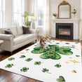thumbnail image 2 of 5'x7' Area Rugs for Living Room Bedroom, Saint Patrick's Day Washable Rug Carpet Runner Indoor Outdoor, Watercolor Shamrock Love Star Lucky Green Non Slip Floor Mats Area Rug for Kitchen, Nursery, 2 of 8