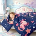 thumbnail image 4 of Manfei Kawaii Axolotl 7-Piece King Bedding,Animals Pattern King Bed in a Bag,Navy Blue Reversible, 4 of 7