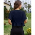 thumbnail image 6 of Vine Women's Ruffle Shrug Chiffon Open Front Bolero Soft Short Sleeve Cropped Cardigan for Evening Dress,Shrugs for Women,Cardigan for Women, 6 of 7