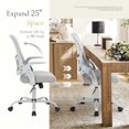 thumbnail image 3 of edx Ergonomic Office Desk Chair, Mesh Cover with Flip up Arms, Lumbar Support for Home Office, Grey, 3 of 8
