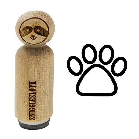 Paw Print Outline Dog Cat Rubber Stamp for Scrapbooking Crafting Stamping - Mini 1/2 Inch