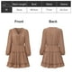 thumbnail image 2 of Vestido de mujer de manga larga con cuello en V vestido de túnica mini vestidos, cintura alta un vestido de línea, regalo para las mujeres, 2 of 7