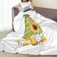 thumbnail image 6 of Salouo Sunflower Gnomes Print Bed Blankets,Flannel Blanket Comfortable Air Conditioning Blanket Lightweight Blanket for Sofa Bed Travel & Couch -80"x60", 6 of 8