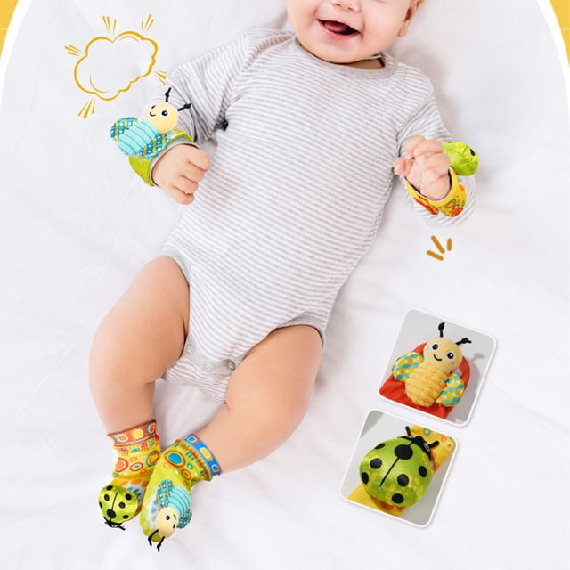 Hand Feet Rattle, Exquisite Cute Funny Wrist Rattle Socks Set for Home for Infant Type 1,Type 2,Type 3