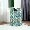 thumbnail image 6 of Yayeee Freestanding Laundry Hamper with Handle Collapsible Large Storage Basket for Clothes, Green Geometric Flowers, 6 of 7