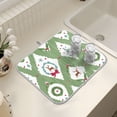 thumbnail image 7 of Ryvnso Christmas Reindeer and Wreath Dish Drying Mat for Kitchen Countertop 16x18 Small Dish Pad Drainer Rack Dish Sink Mats, 7 of 7