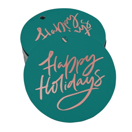 Inkdotpot Pack Of 100 Real Rose Gold Foil Paper Tags Happy Holiday Favor Hang Tags