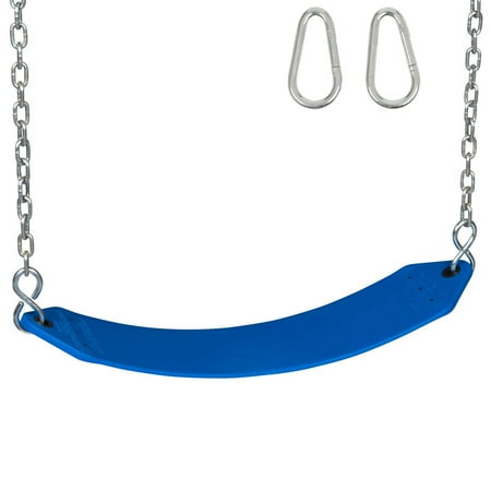 Residential Seat - Swing Set Stuff Inc. Residential Belt Seat with Chains and Hooks (Blue)