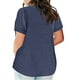 thumbnail image 3 of MKLEKYY Playeras Blusa Holgada Informal De Manga Corta Con Cuello En V Y Estampado Degradado En Bloques De Colores A La Moda Para Mujer Talla XXXXXL, 3 of 3
