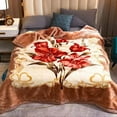 thumbnail image 1 of Thickened Raschel Blanket Winter Warm Wedding Blanket Double-sided Fleece Office Nap Blanket Double-layer Blanket Gift Blanket, 1 of 4