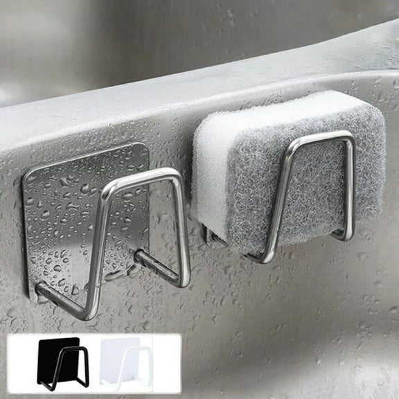 Harpi Kitchen 304 Stainless Steel Sponges Self Adhesive Sink Sponge Drainer Drying Rack Kitchen Sink Accessories Storage Organizer Kitchen Organizer and Storage