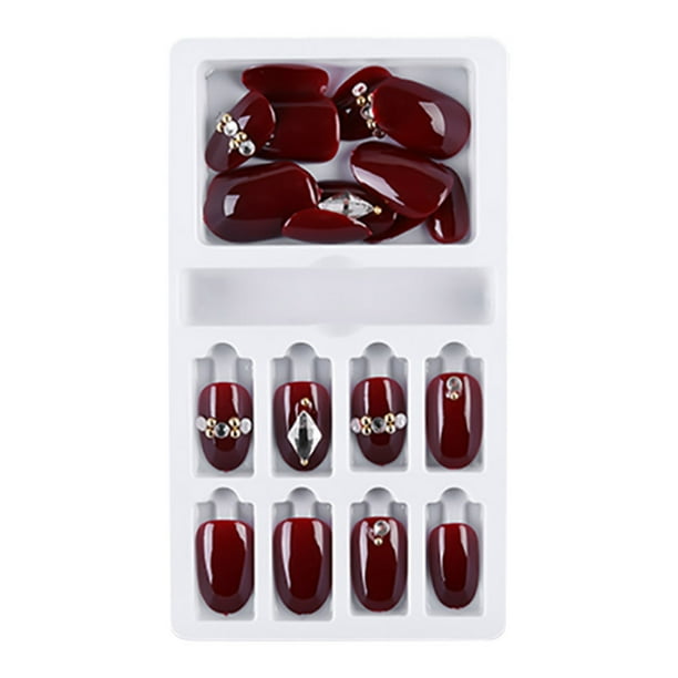 Mnycxen Fake Nails Reusable Stick On Nails Press On Full Cover False Nail Tips 24pc Walmart Com Walmart Com