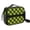 Green and Black, variant on Yellow and Black Checkered Pattern Insulated Lunch Bag with Shoulder Strap and Bottle Holder,Bento School Lunch Bag Box,11x9.5x3.5 Inches