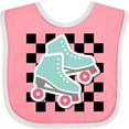 thumbnail image 3 of Inktastic Retro Skating Roller Skates Checkered Girls Baby Bib, 3 of 4