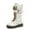 White, variant on Autumn PU Leather Boots for Girls with Gold Lace-Up Detail and Stable Sole