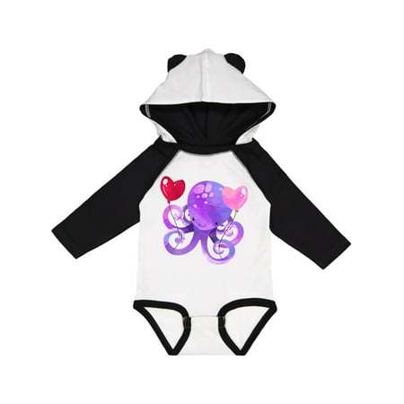 

Inktastic Valentine’s Day Cute Purple Octopus with Heart Balloons Gift Baby Boy or Baby Girl Long Sleeve Bodysuit