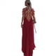 thumbnail image 4 of Vestido de Fiesta con Cuello Halter y Nudo de Cuerda para Mujer (Verano 2024) Vino Tinto Talla Única, 4 of 9