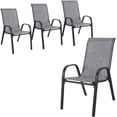 thumbnail image 3 of Pirecart Set of 4 Patio Dining Chairs, Textilene Outdoor Stacking Chairs for Poolside, Backyard, Garden, 3 of 11