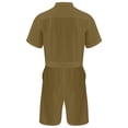 thumbnail image 4 of Alvivi Mens Short Sleeve Romper Shorts Jumpsuits Casual Front Zipper One-piece Overalls Khaki XL, 4 of 7