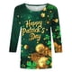 thumbnail image 2 of TaTaai St. Patrick's Day Women's Casual Print Round Neck 3/4 Sleeve T-Shirt Loose Top Gift, 2 of 5