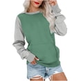 thumbnail image 1 of MeetoTime Sweat-Shirt pour Femmes Mode Automne Manches Longues Col Rond Ample avec Poche, 1 of 5