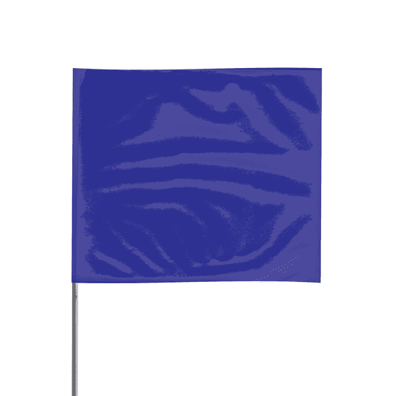 Presco Steel Wire Staff Marking Flags [4 in. x 5 in. Flag]: 21 in. Steel Wire / (Blue)