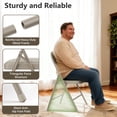thumbnail image 3 of 4 Pack Fabric Padded Folding Chair Dining Chair Set with Padded Cushion and Back, Indoor Outdoor Foldable Seat with Steel Frame for Indoor Outdoor Party Wedding Event (Khaki), 3 of 8