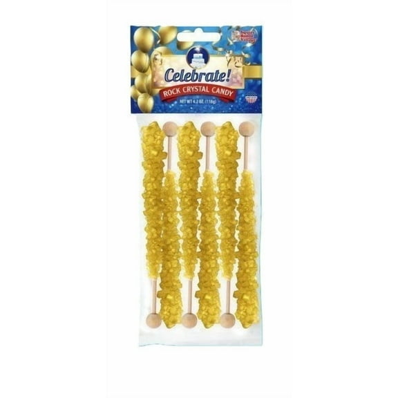 Celebrate! Rock Crystal Candy, Rock Candy Celebration 6 Count (4.2 oz) Pack