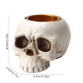 thumbnail image 3 of Adorno de candelabro de calavera tridimensional Fiudx Decoración de Halloween Soporte de vela, 3 of 7