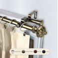 thumbnail image 4 of Milcah 13/16" Double Bay Window curtain rod Adjustable 20"-36", 38"-72" - Antique Brass,(ABay-92-4D), 4 of 4
