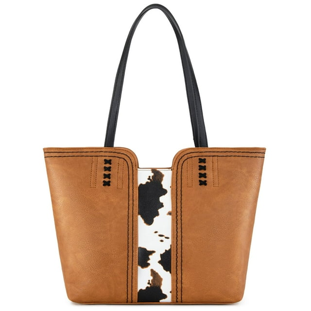 Bolso de mano Montana West Cow Print para mujer MWC-118COW-BR