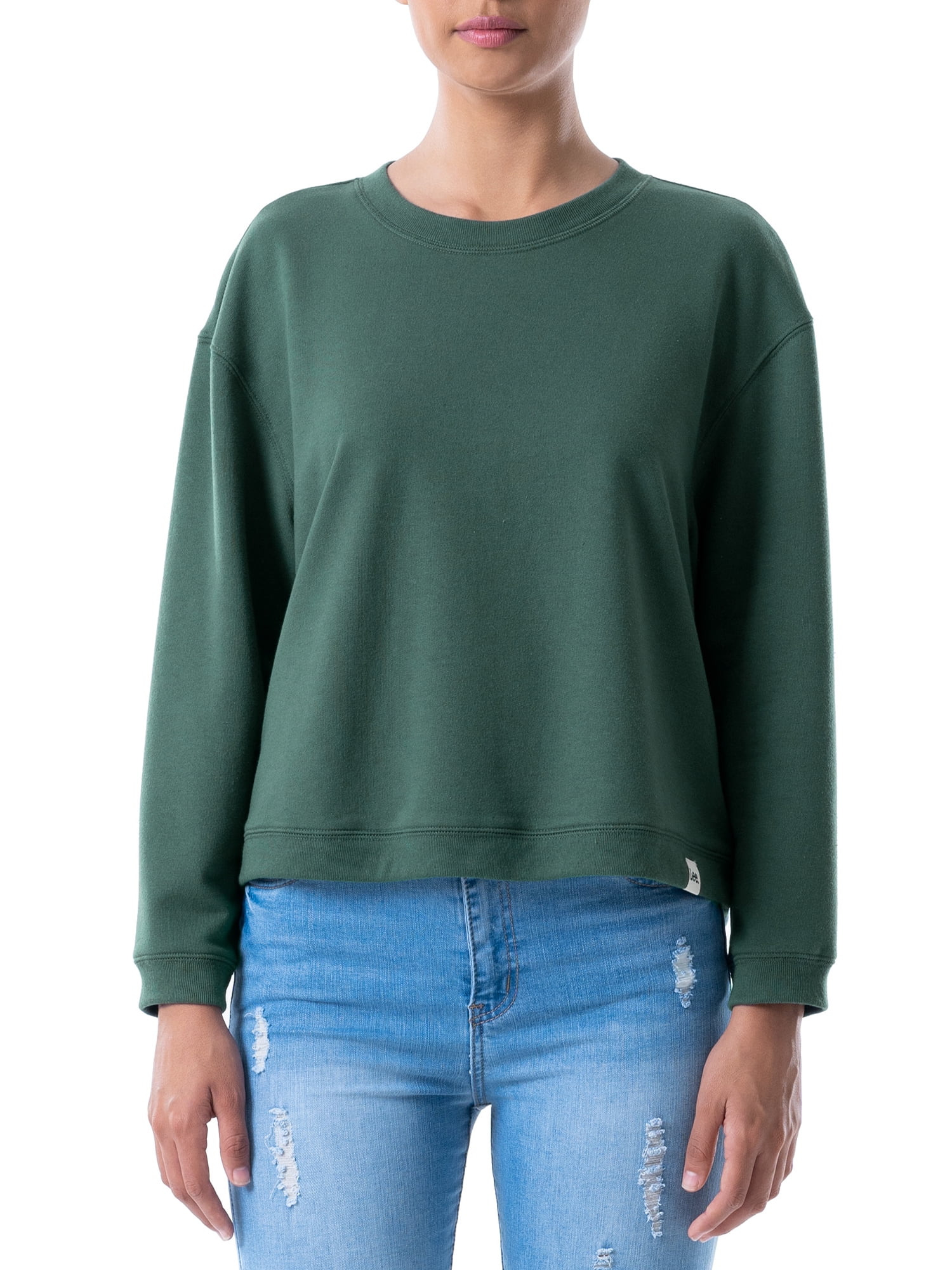 Lee® Women's French Terry Long Sleeve Boxy Pullover Sweatshirt - Walmart.com