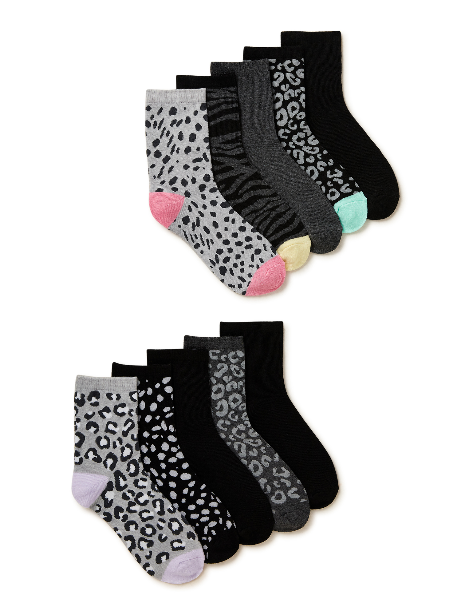 No Boundaries Juniors Graphic Shortie Crew Socks, 10-Pack