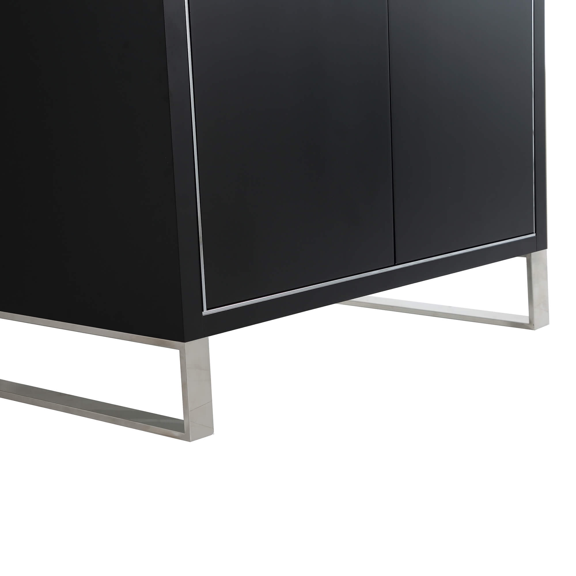 Fine Fixtures Opulence Collection 30 in. W x 18 in. D x 33 in. H Bathroom Vanity in Black Matte with White Matte Sintered Stone Sink - Chrome hardware