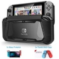 thumbnail image 2 of Case for Nintendo Switch Rugged Rubberized Snap On Hard Cover TPU + 2PCS Thumb Grips Caps + 1PCS H9 Glass Screen Protector, 2 of 7