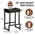 thumbnail image 3 of FIRAVOE Bar Stools Set of 3, Backless Counter Height Bar Stools (24") Modern Faux Leather Saddle Barstools for Kitchen Island, Black, 3 of 8