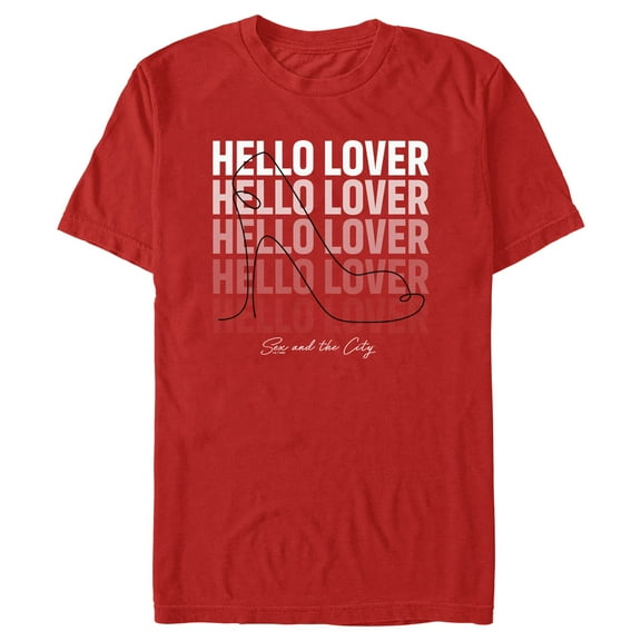 Men's Sex and the City Hello Lover Shoe  Graphic Tee Red Large