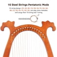 thumbnail image 2 of 16 String Lyre Harp Solid Wood String Instrument with Elk Pattern Tuning Hammer Strings Cleaning Cloth Picks for Beginners, 2 of 7