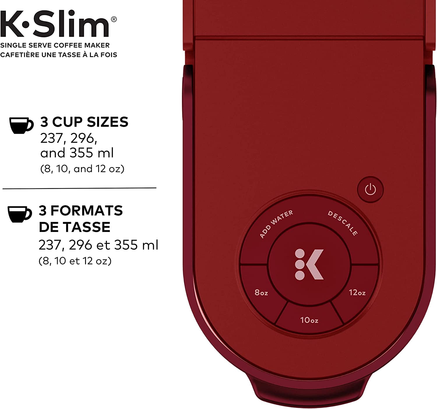 K-Slim Single-Serve K-Cup Pod Coffee Maker - Scarlet Red