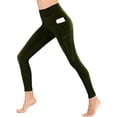 thumbnail image 4 of Dwellite Girls Athletic Leggings Ankle Length High Waisted Yoga Pants with Pockets for Kids Teen 5-13Y Army Green 140, 4 of 7