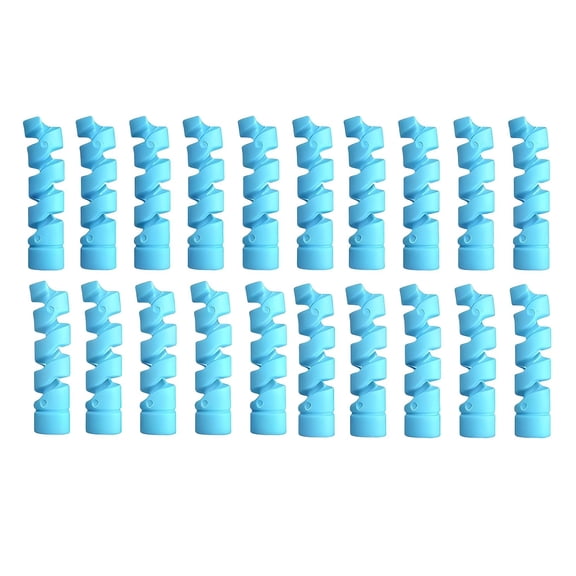 XIRQI Oxygen Tubing Accessories 20 Pack Support Crimp Straightener for Retractable Oxygen Tubing Reels,Portable Oxygen Concentrator,Oxygen Hose Nasal Cannula,Blue Tubing Supports Oxygen Accessories