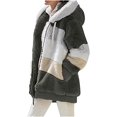thumbnail image 3 of Fleece Jacket Women Plus Size Warm Winter Coats Fluffy Sherpa Hoodie Zip up Casual Color Block Faux Fur Cardigan Coat Shaggy Cardigan Sweater Outerwear, 3 of 7