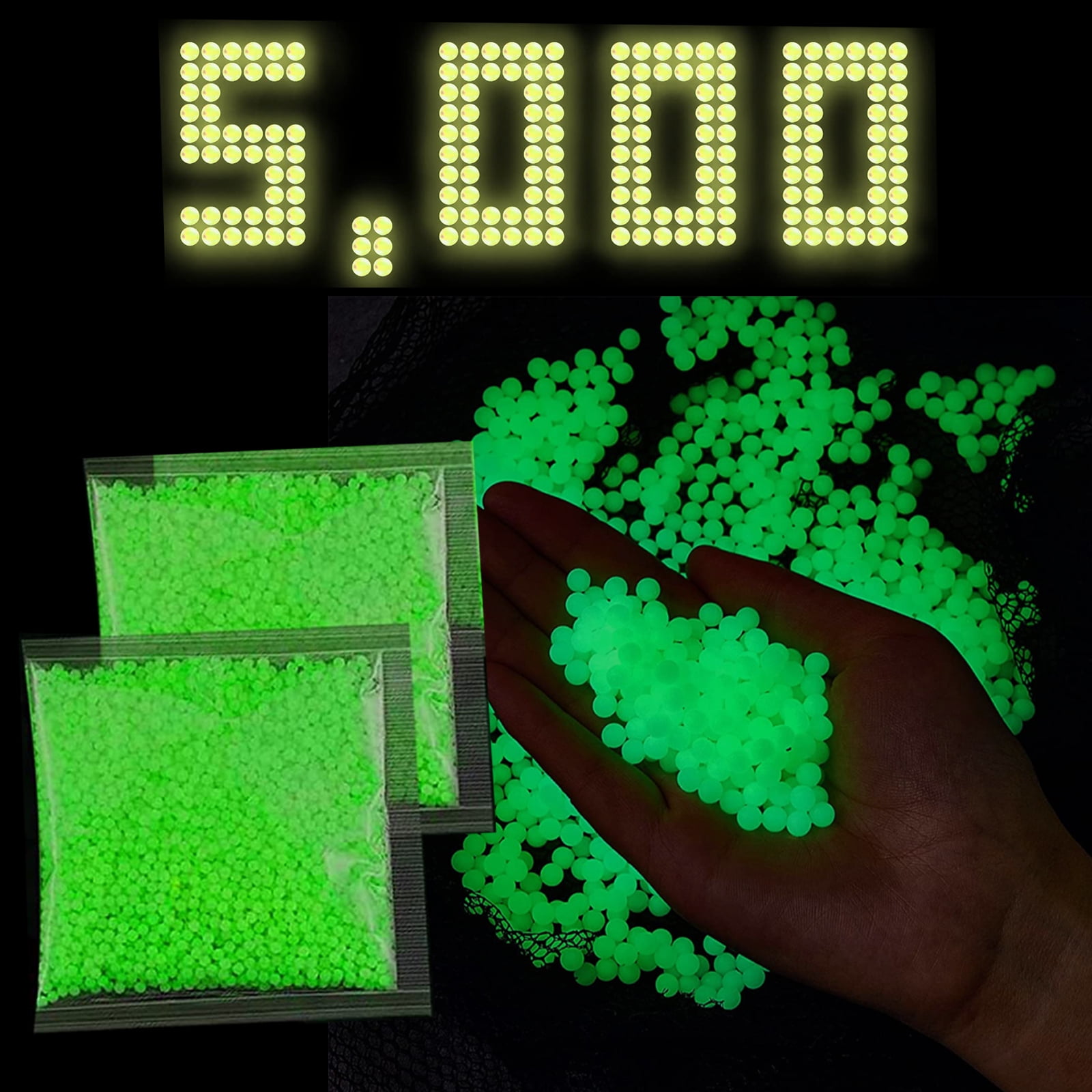 5000 Pieces Glow in The Dark Water Beads 7 8 mm gel ball blaster ammo
